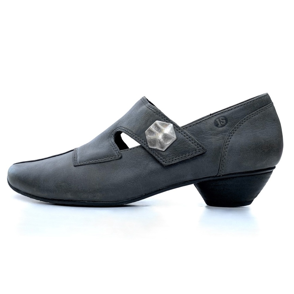 JOSEF SEIBEL Womens  Leather Mary Jane Shoes Flats Gray Leather Sz 7.5